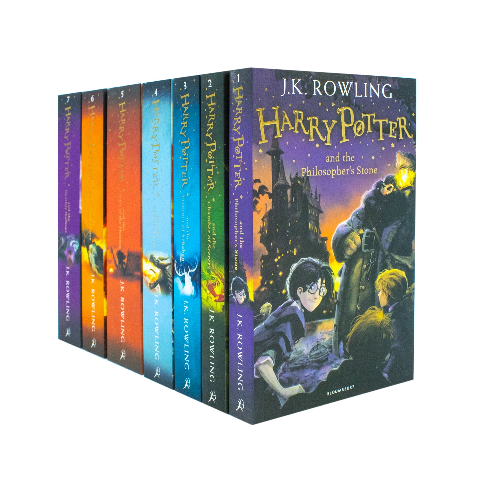 Harry Potter Complete Collection - back of Hogwarts castle slipcase, J.K. Rowling paperback set