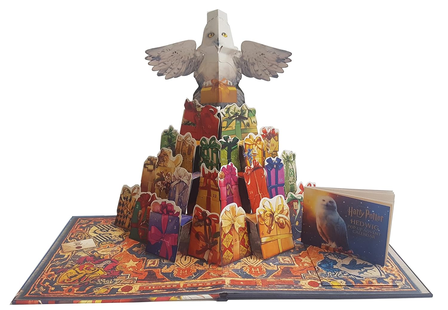 Harry Potter Hedwig Pop-Up Advent Calendar assembled pop-up Christmas tree centrepiece with Hedwig, 25 magical surprises