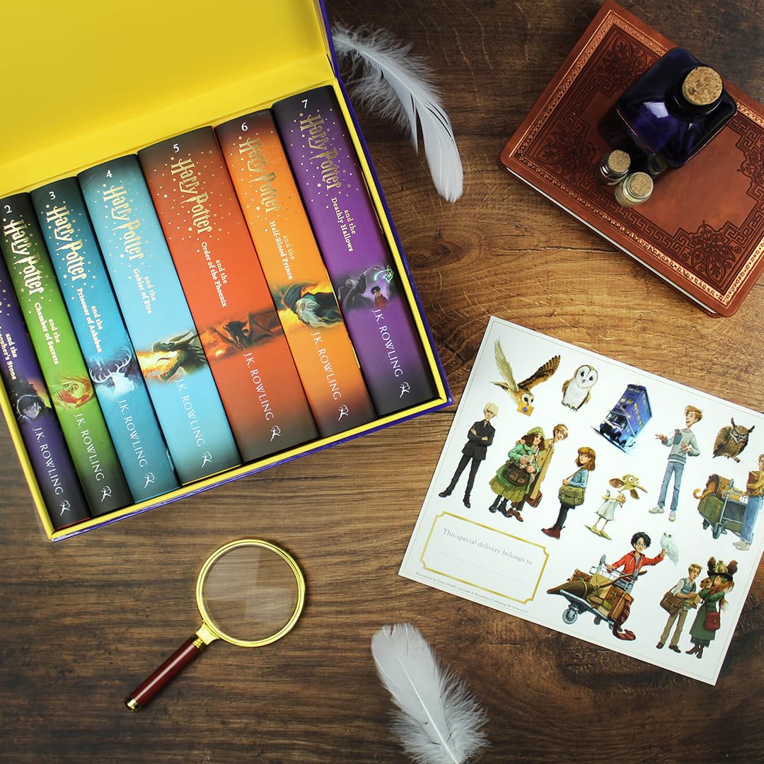 Harry Potter Owl Post Box Set hardback books showing Jonny Duddle cover illustrations