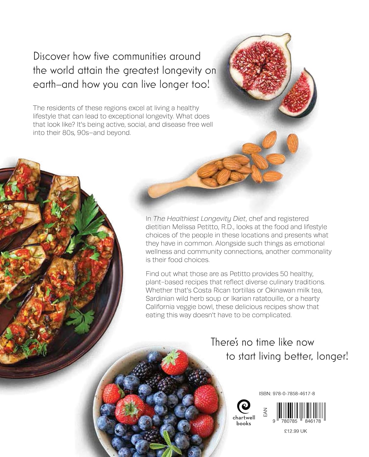 The Healthiest Longevity Diet by Melissa Petitto - paperback back cover with recipe details