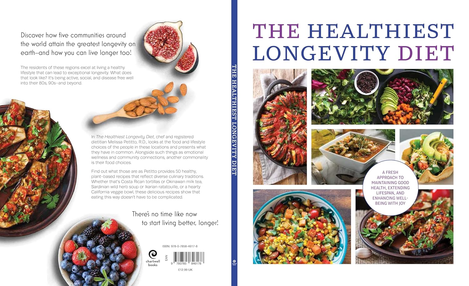 The Healthiest Longevity Diet by Melissa Petitto - paperback book spine and cover detail