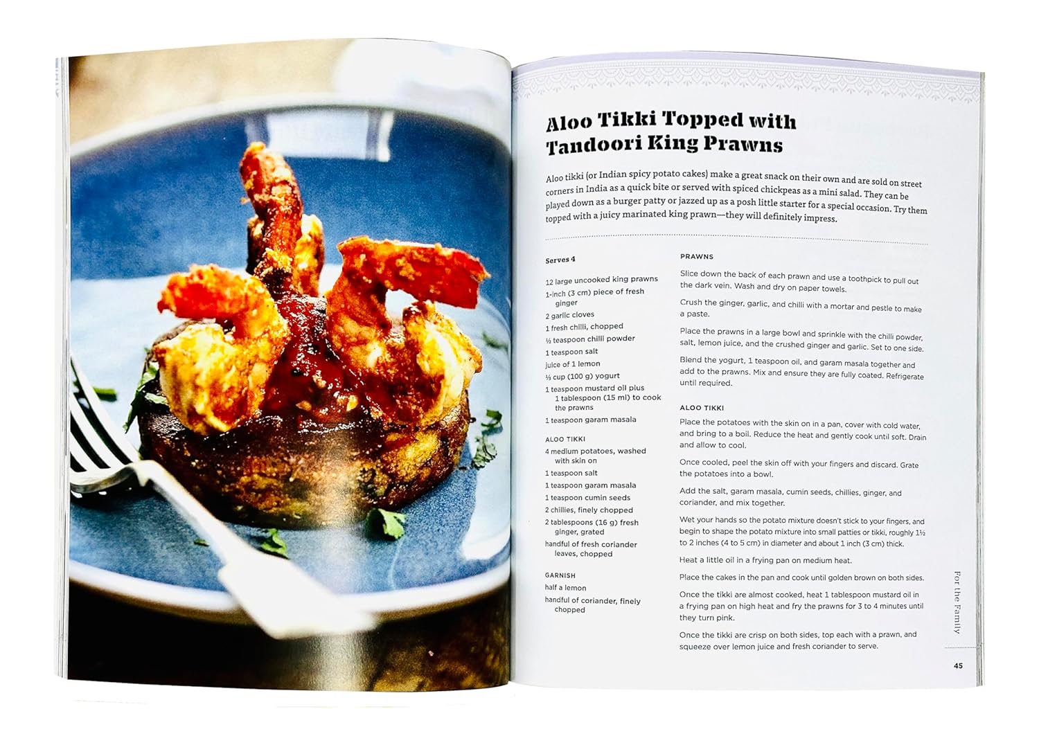 Healthy Indian Curry Dishes by Hari Ghotra - paperback book spread with curry dishes