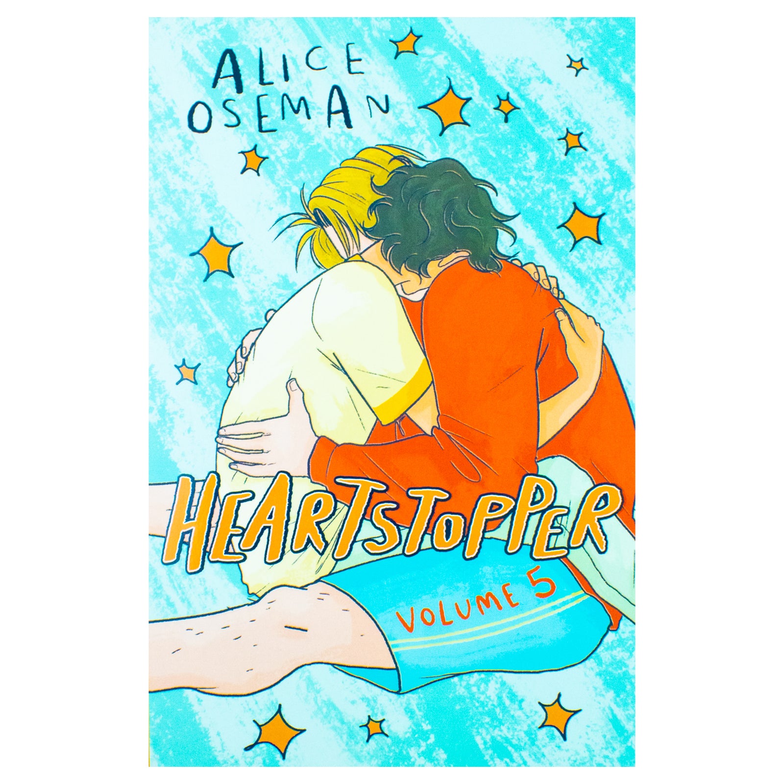 Heartstopper Volume 5 by Alice Oseman - paperback graphic novel cover, Nick and Charlie