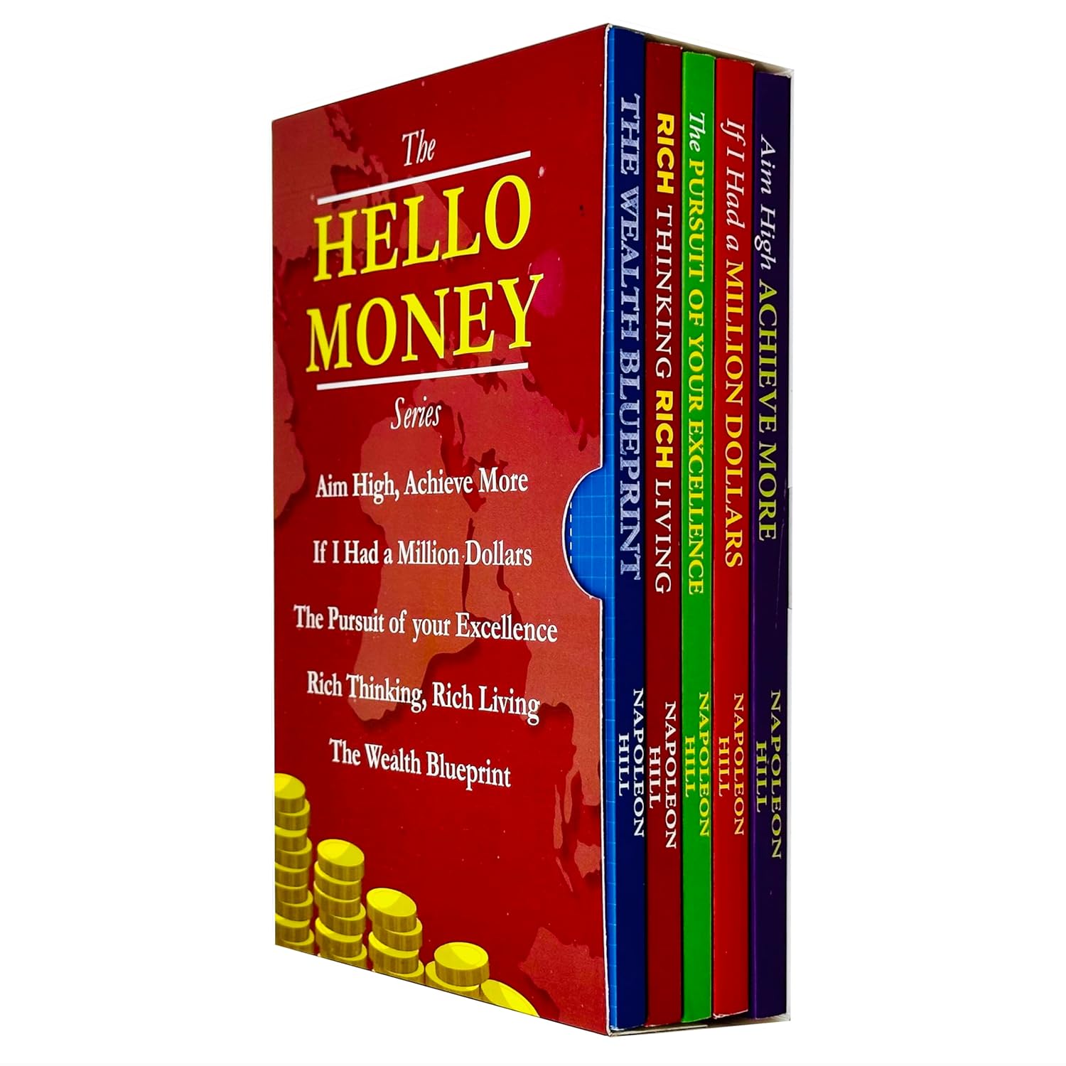 The Hello Money Series 5 Books Collection Set by Napoleon Hill - New Paperback self-help set cover