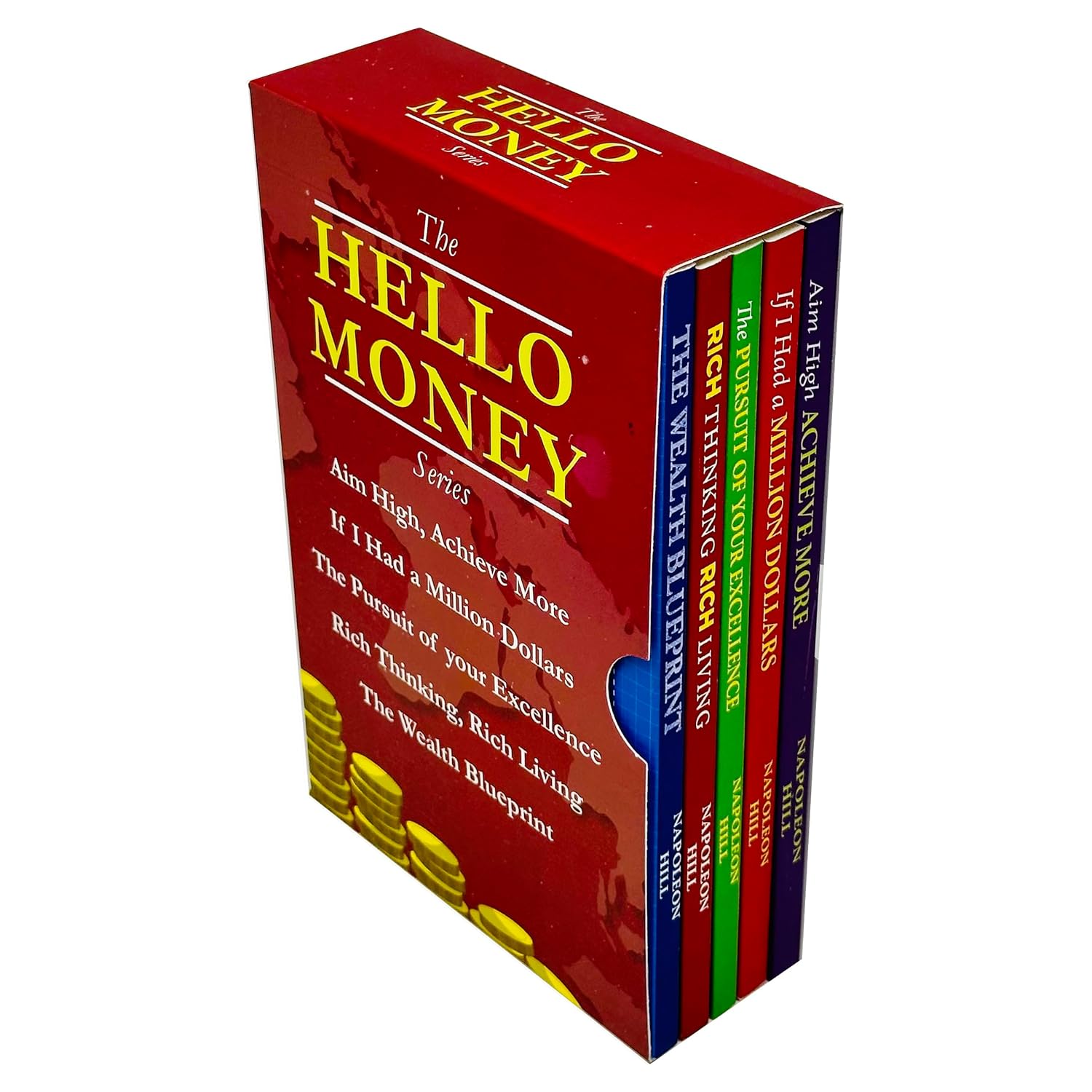 Napoleon Hill Hello Money Series 5 book paperback collection - The Pursuit of Your Excellence and Rich Thinking Rich Living