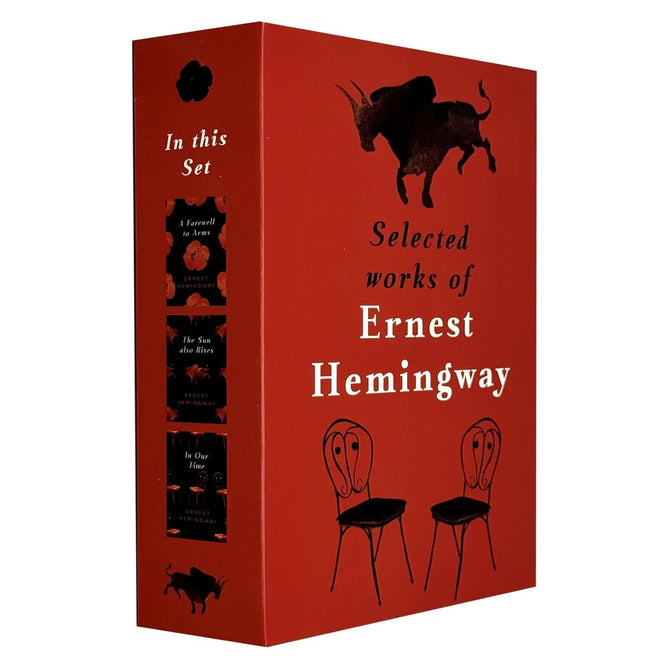 Spines of the Ernest Hemingway 3 book classics paperback collection set