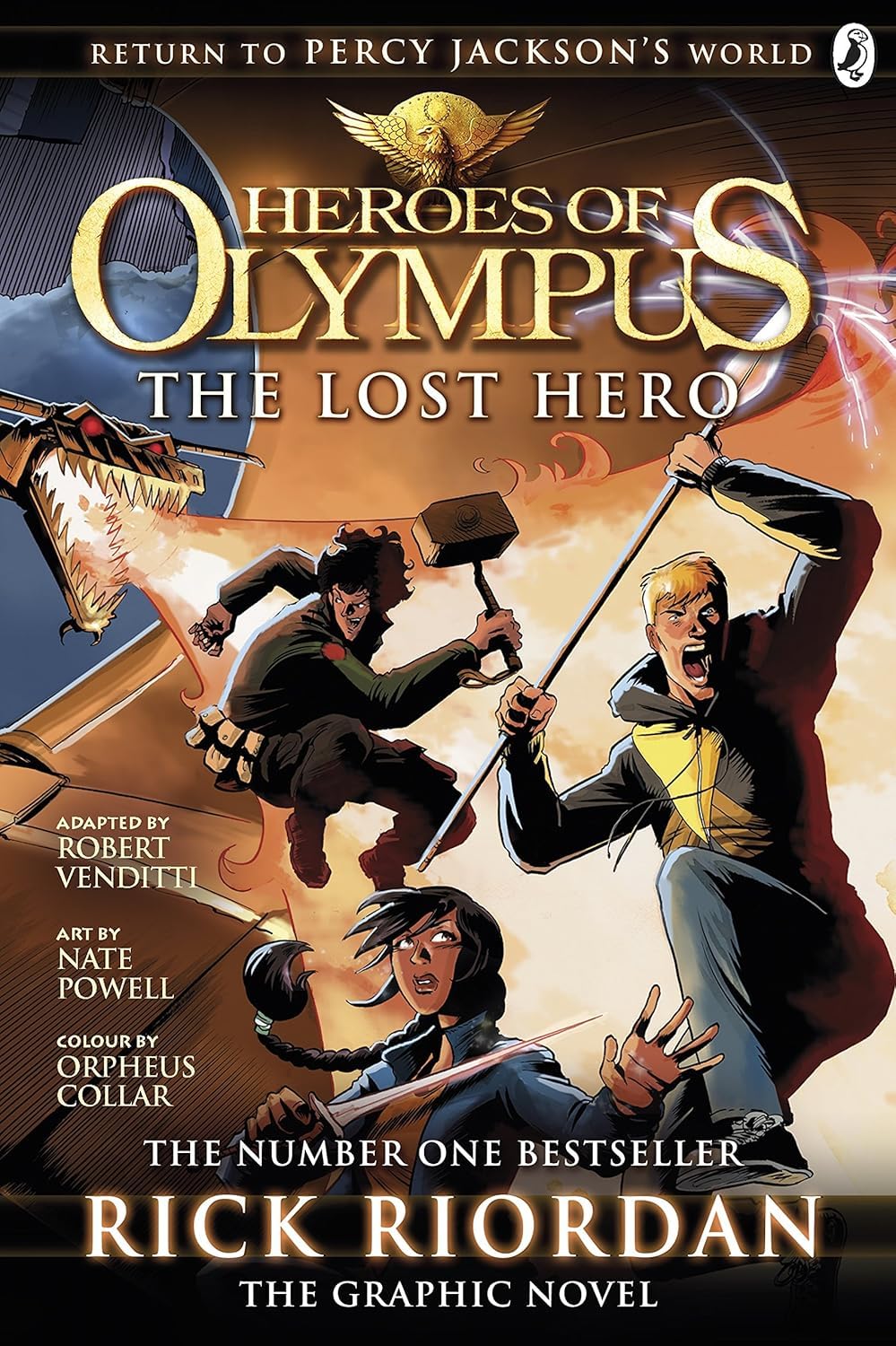 The Lost Hero paperback cover - Heroes of Olympus series by Rick Riordan, ages 9-12