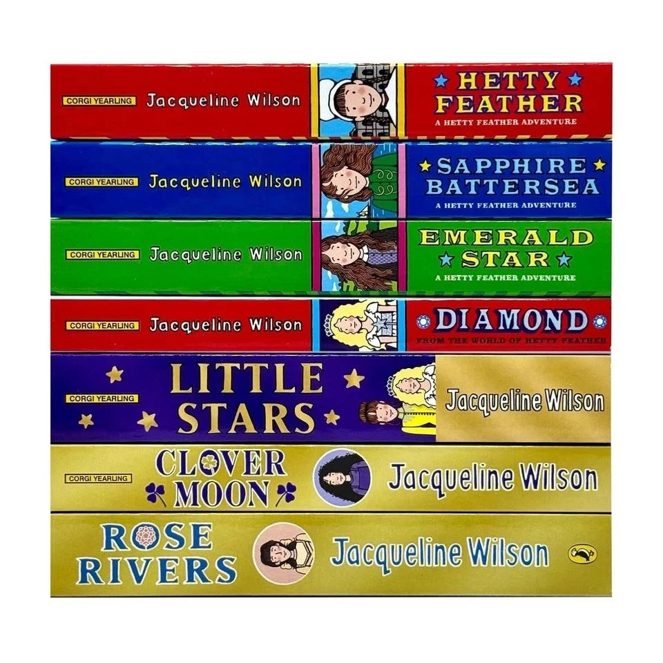 Jacqueline Wilson Hetty Feather 7 book paperback collection set back cover detail