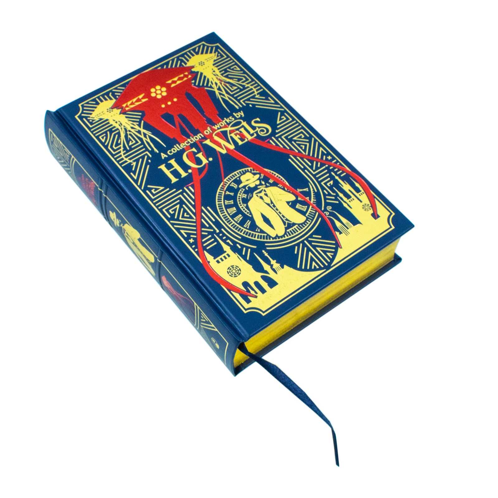 H.G. Wells deluxe leatherbound hardback collection front cover