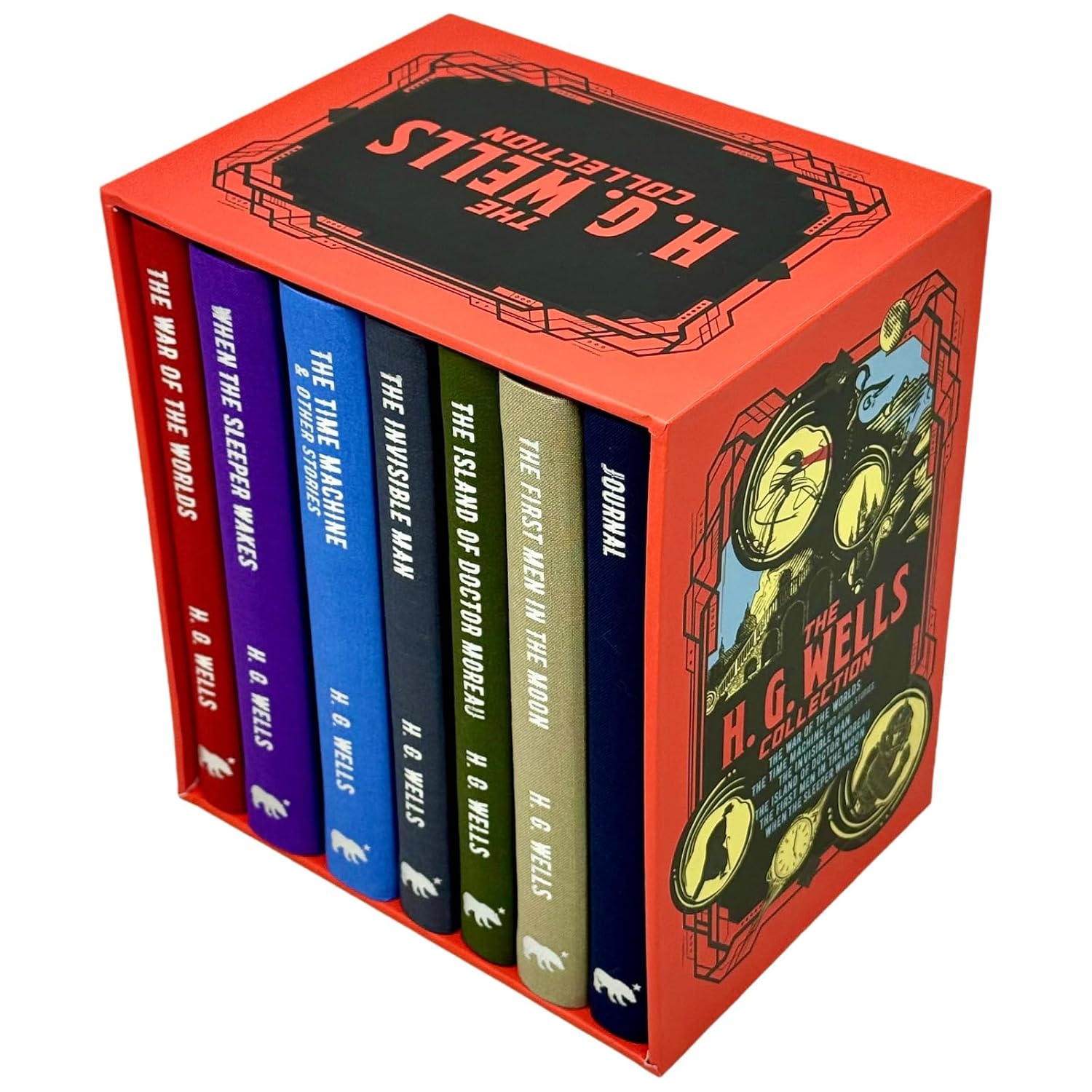 H. G. Wells collection hardback volumes including The Invisible Man and The Island of Doctor Moreau