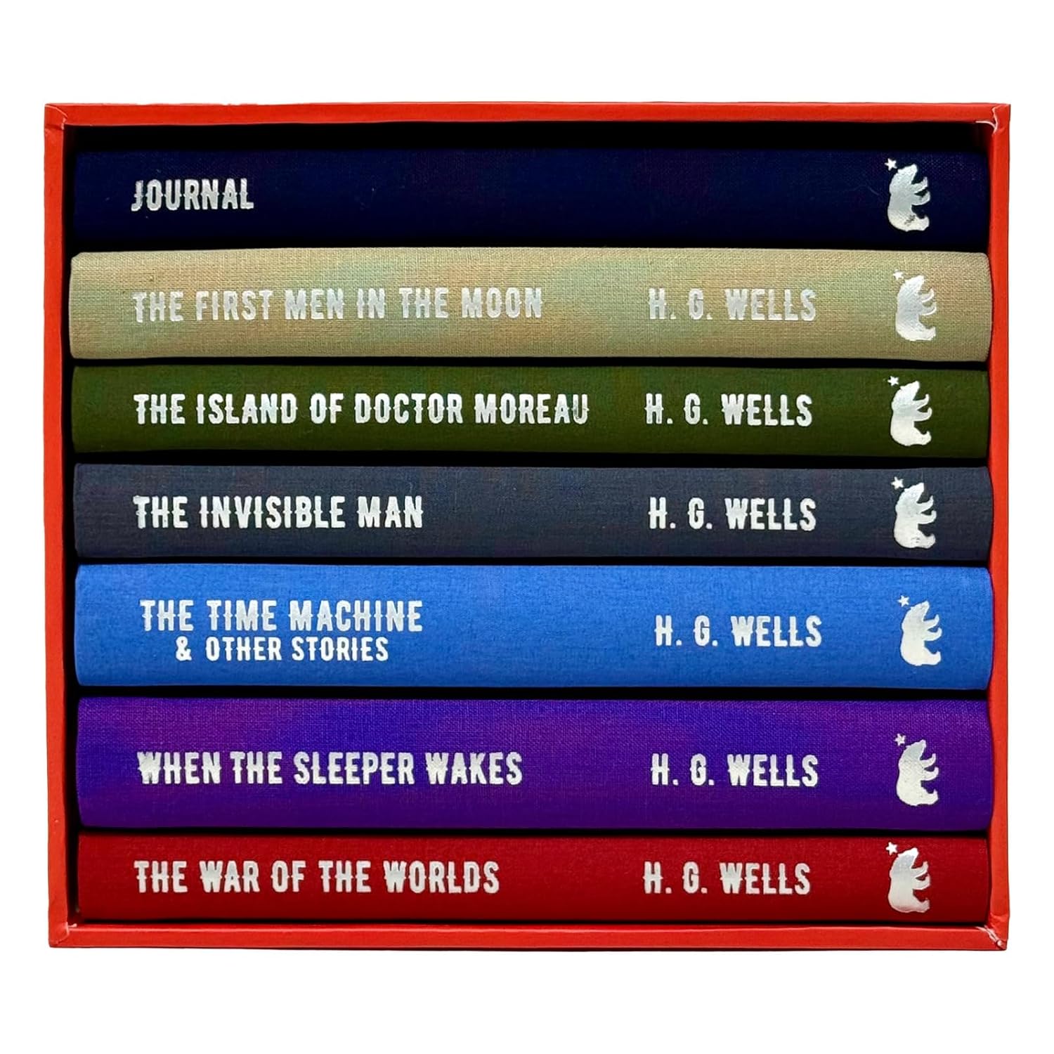 H. G. Wells hardback box set showing The War of the Worlds and The Time Machine volumes