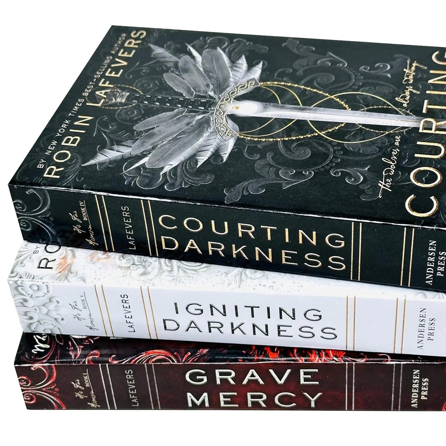 His Fair Assassin 3 Books Collection Set by Robin LaFevers - Courting Darkness paperback cover