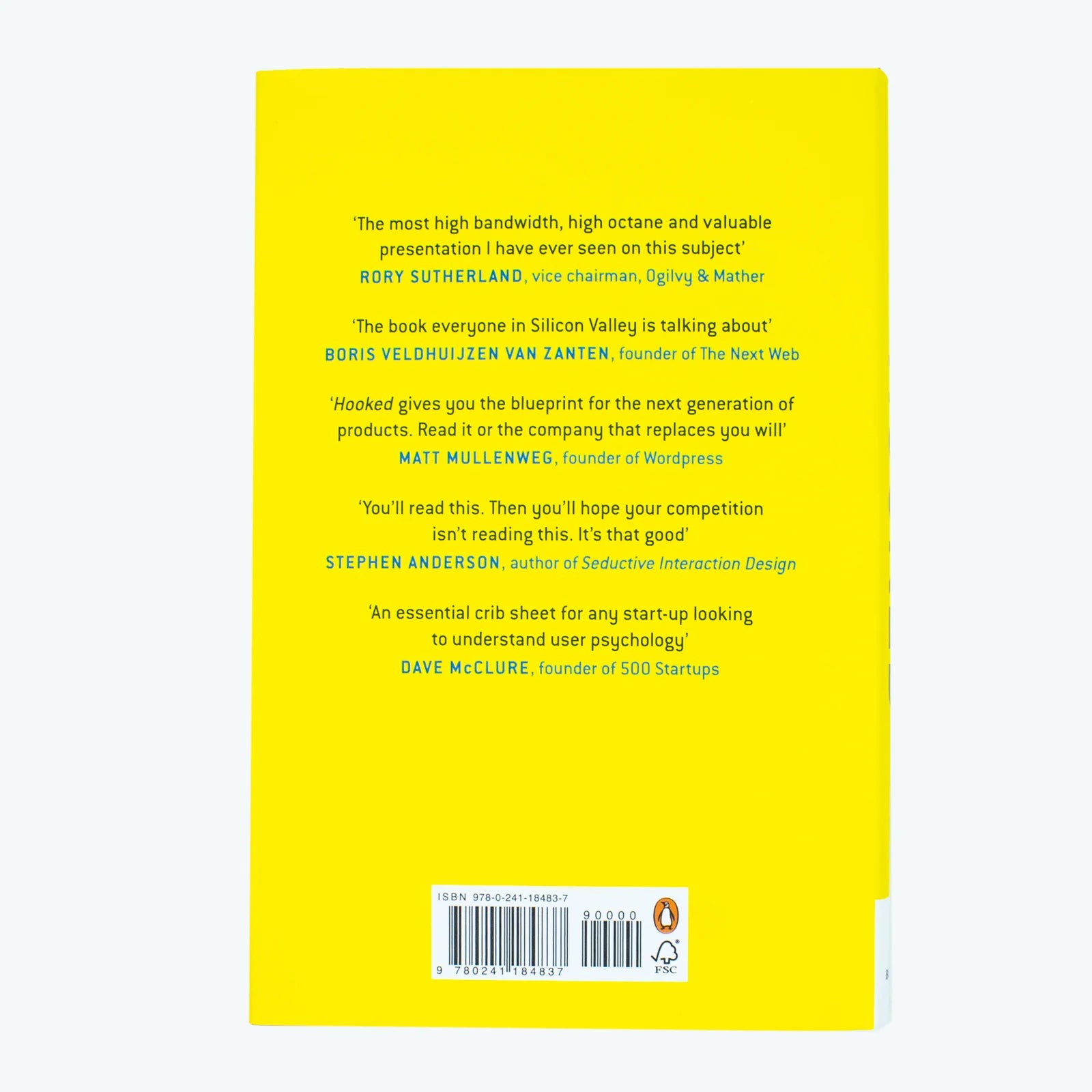 Hooked by Nir Eyal hardback book - spine and cover view