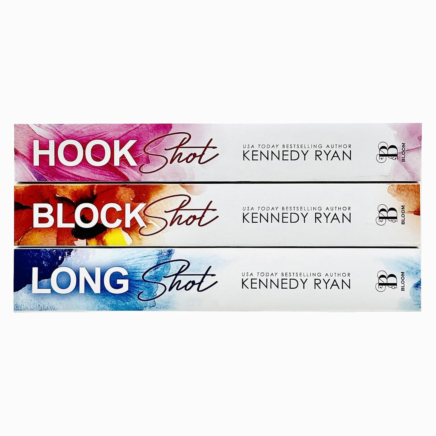 HOOPS Series 3 Books Collection Set by Kennedy Ryan - book covers for Long Shot, Block Shot and Hook Shot paperback set