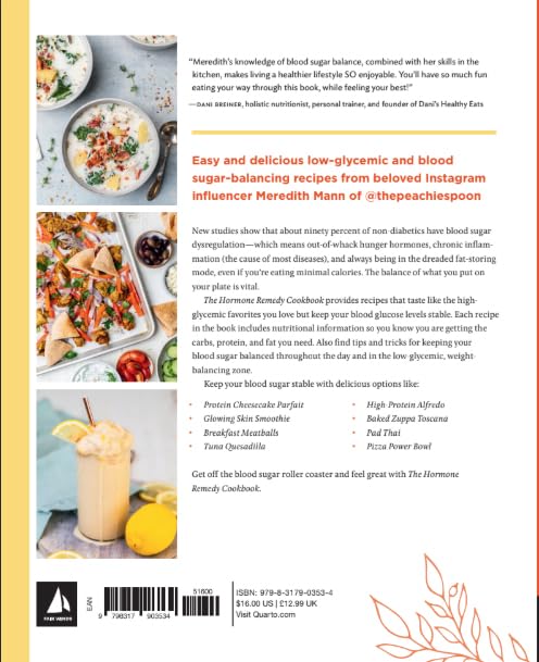 The Hormone Remedy Cookbook by Meredith Mann - Paperback back cover with recipe overview