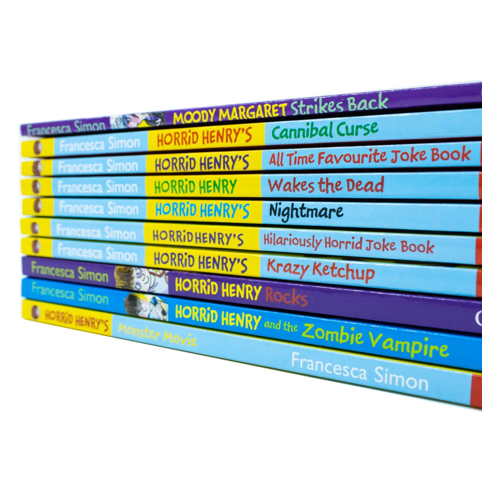 Horrid Henry Francesca Simon 10 Books Collection Set - Paperback - Ages 6-9 - books fanned out showing covers
