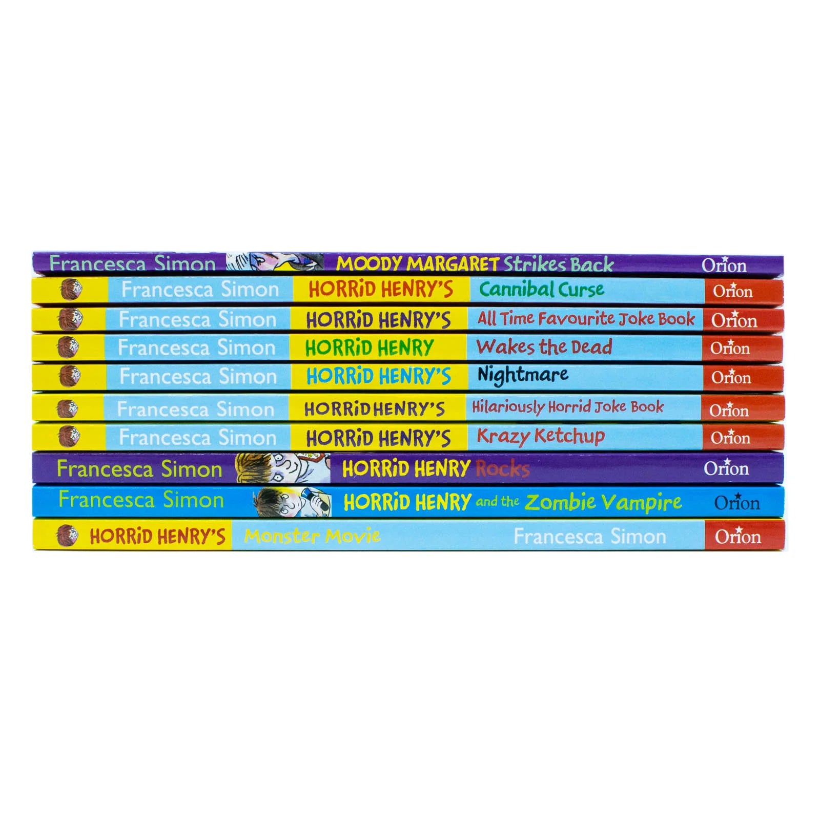 Horrid Henry Francesca Simon 10 Books Collection Set - Paperback - Ages 6-9 - stack of all ten books