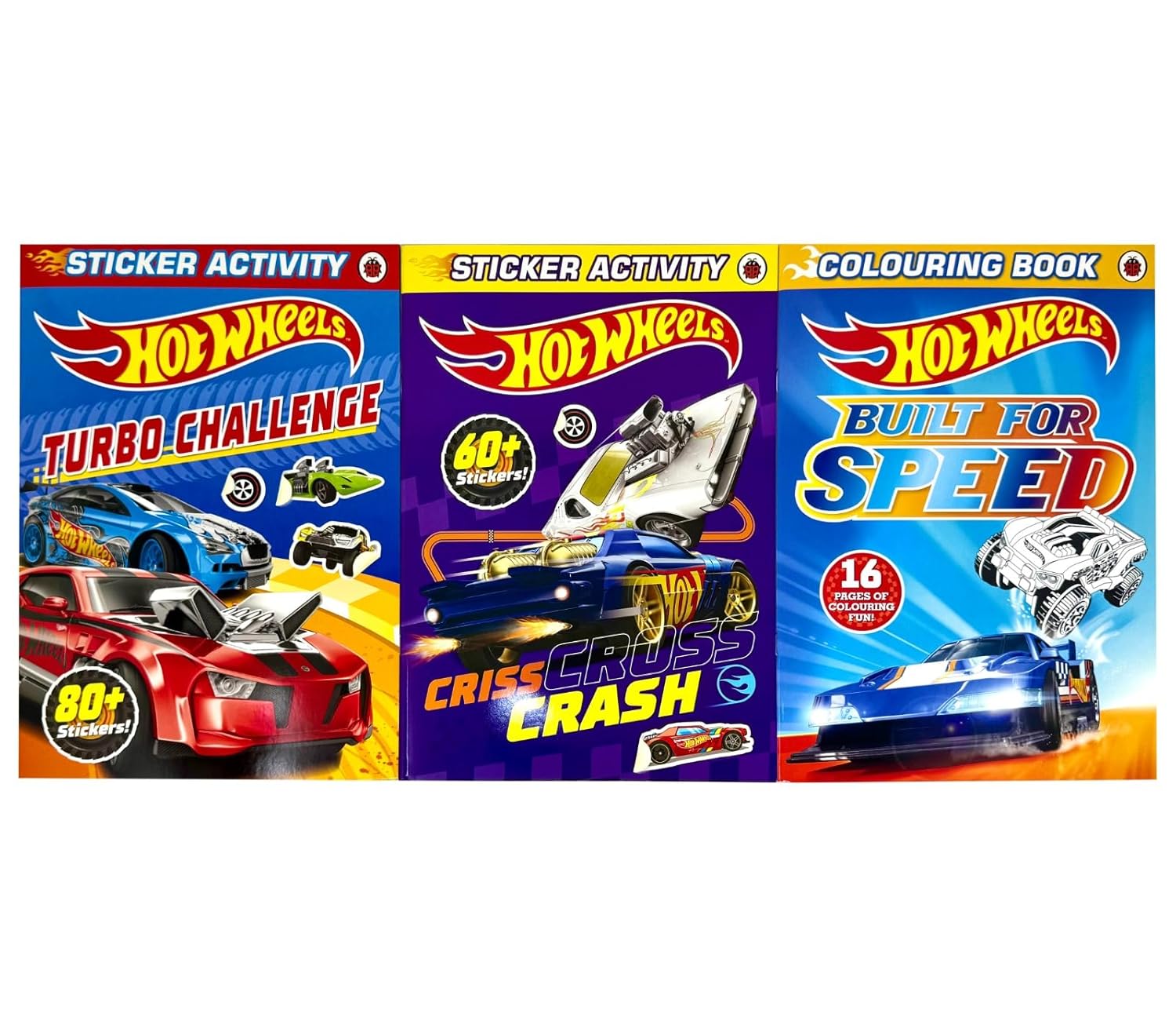 Hot Wheels Criss Cross Crash Sticker Activity Book paperback, part of the 5 book activity set