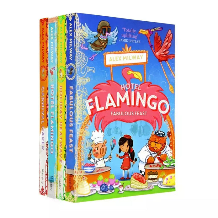 Hotel Flamingo 4 Books Collection Set by Alex Milway - paperback childrens book set, ages 5-8
