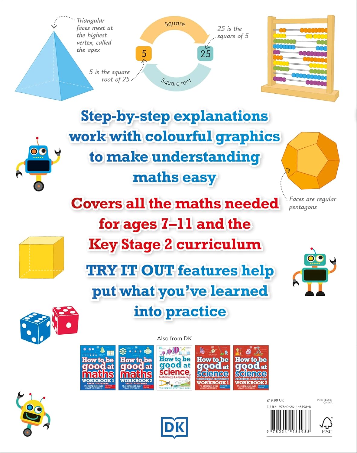 How to be Good at Maths by Carol Vorderman - sample inside pages showing visual maths diagrams and examples
