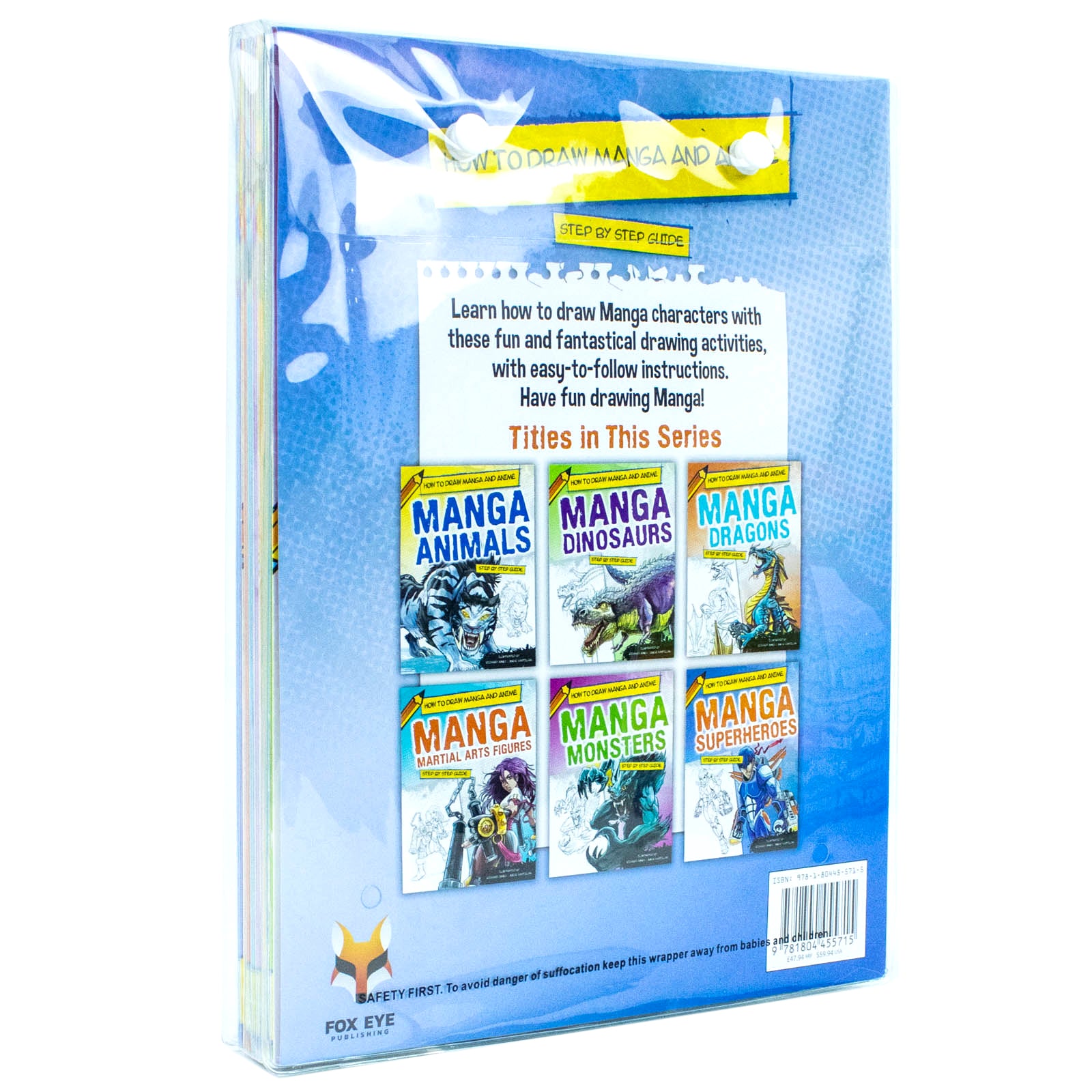 How To Draw Manga and Anime For Beginners 6 Book Set - cover artwork showing animals and dragons drawing guide
