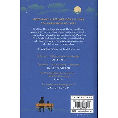 How to Stop Time by Matt Haig - Paperback book cover, Canongate UK edition, adult fiction