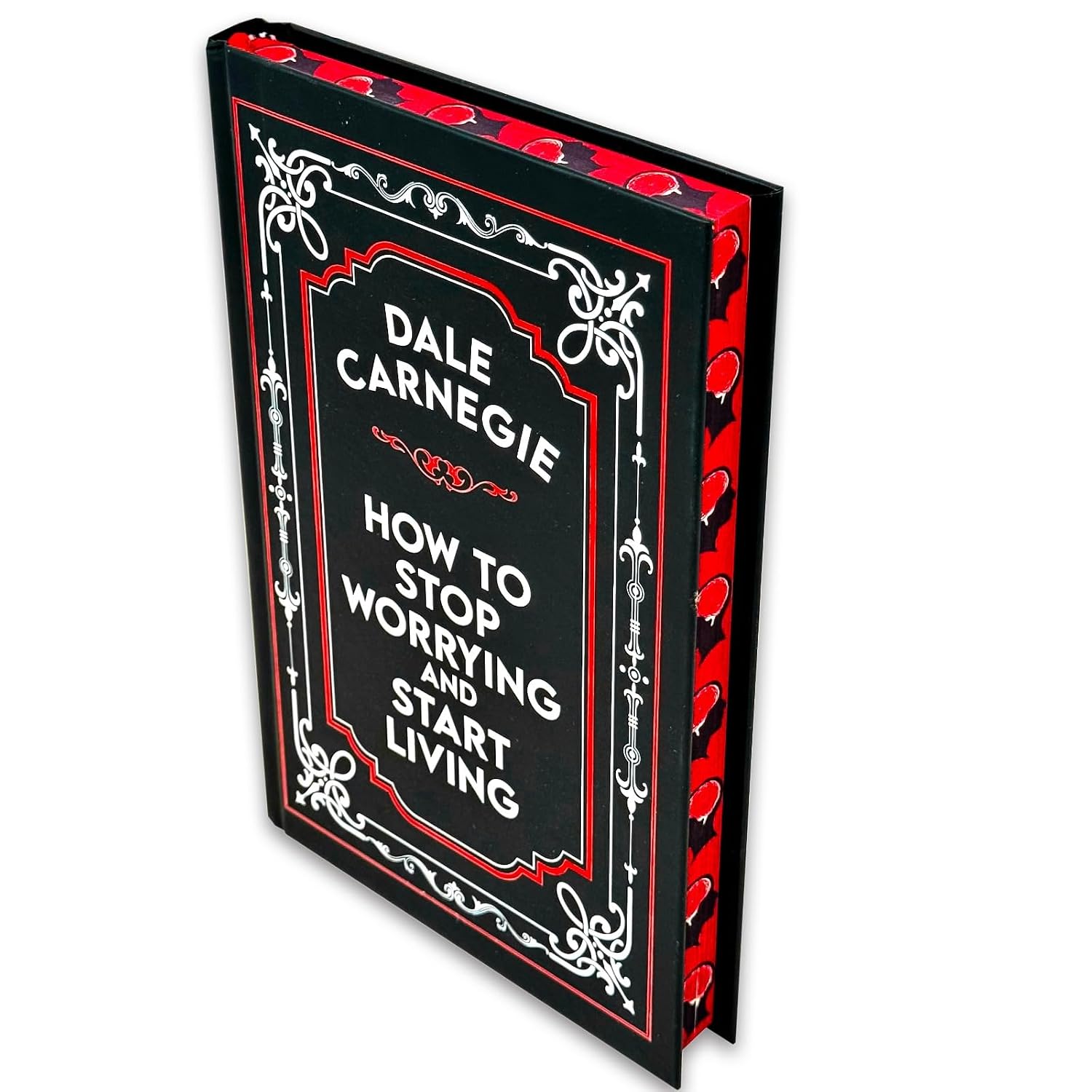 Angled view of the hardback edition of How to Stop Worrying and Start Living by Dale Carnegie