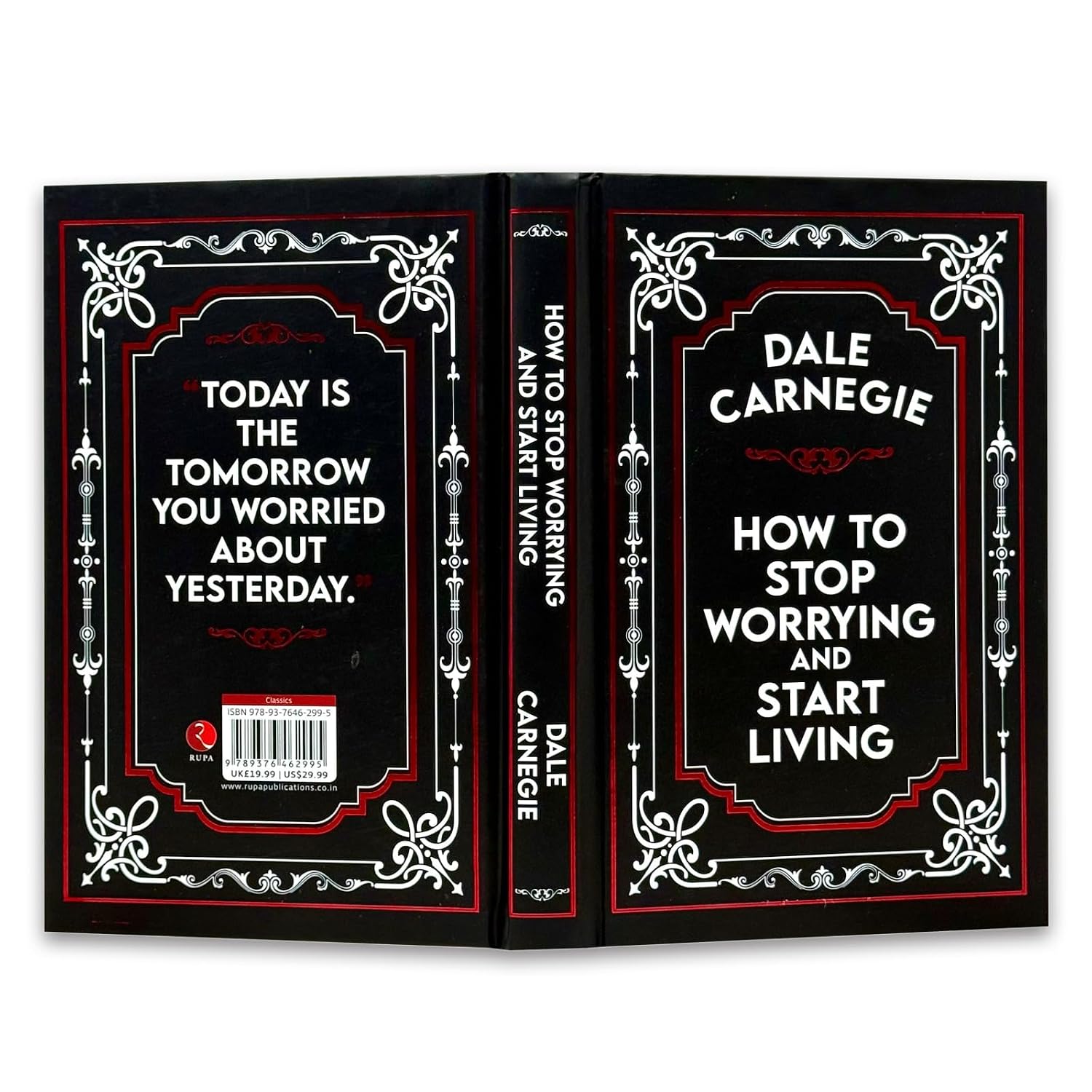 Inside pages of How to Stop Worrying and Start Living by Dale Carnegie hardback book