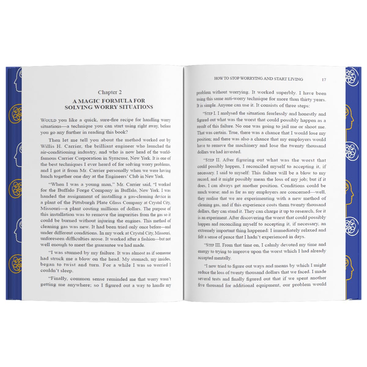 How to Stop Worrying and Start Living by Dale Carnegie hardback spine view