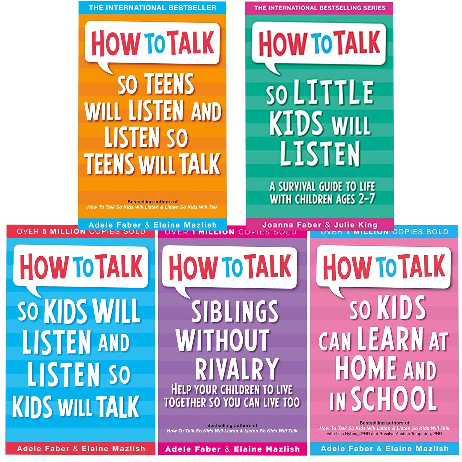 How To Talk So Kids and Teens Will Listen 5 Book Paperback Collection Set cover - Piccadilly Press