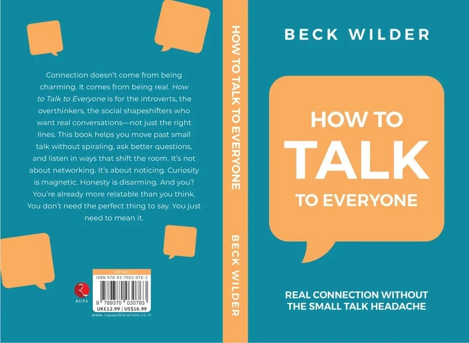 How to Talk to Everyone by Beck Wilder - back cover blurb, non fiction self-help paperback
