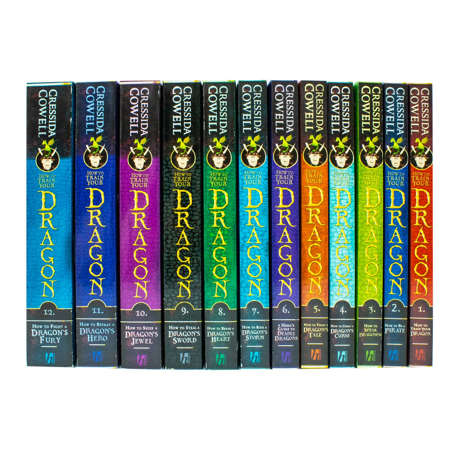 How to Train Your Dragon 12 Books Collection Set by Cressida Cowell - close up of paperback book covers