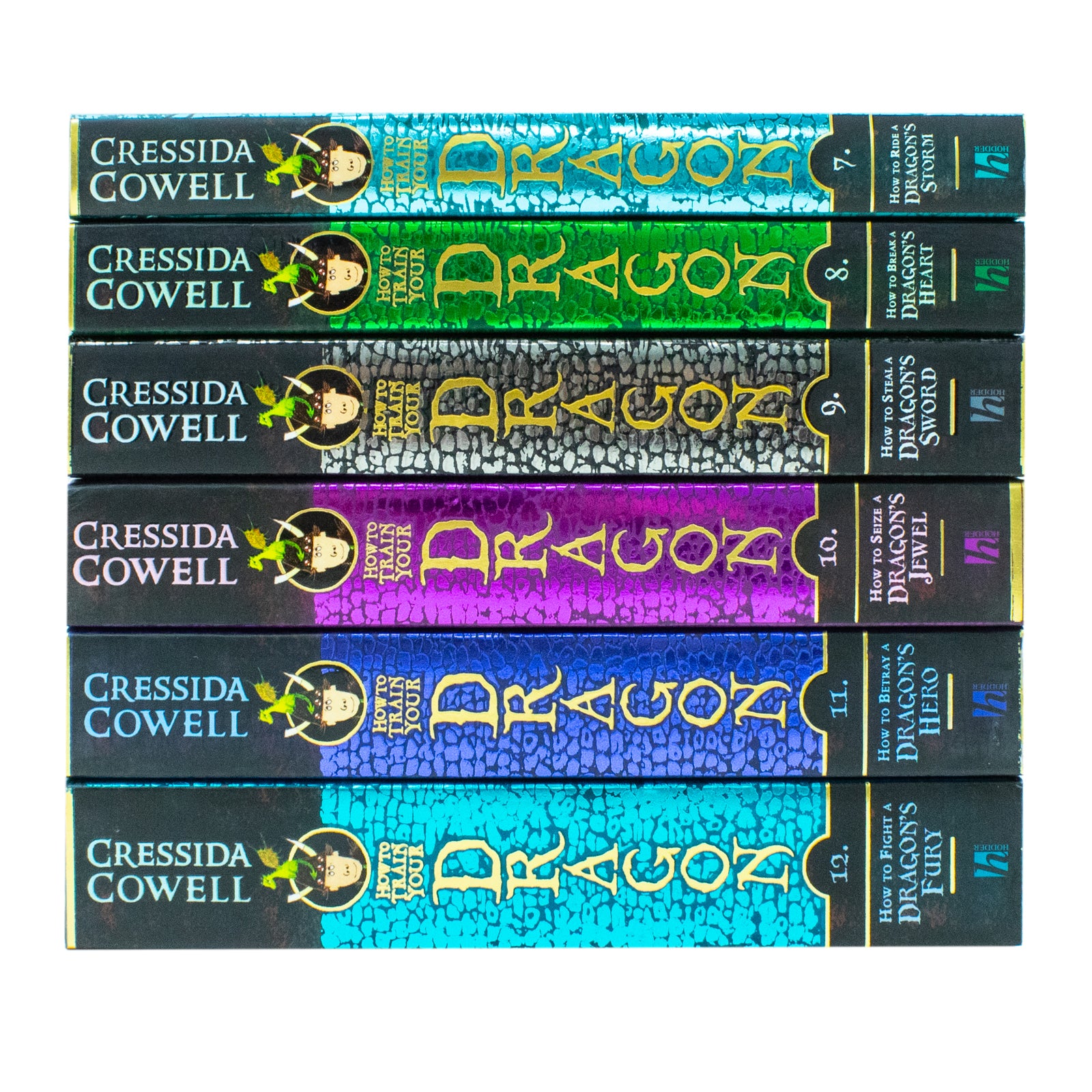 How to Train Your Dragon Books 7-12 Collection Set - Cressida Cowell - Paperback Spines