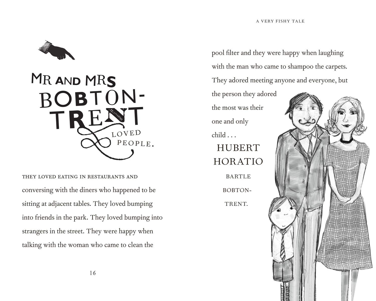 Illustrated interior page from Hubert Horatio: A Very Fishy Tale by Lauren Child, childrens paperback