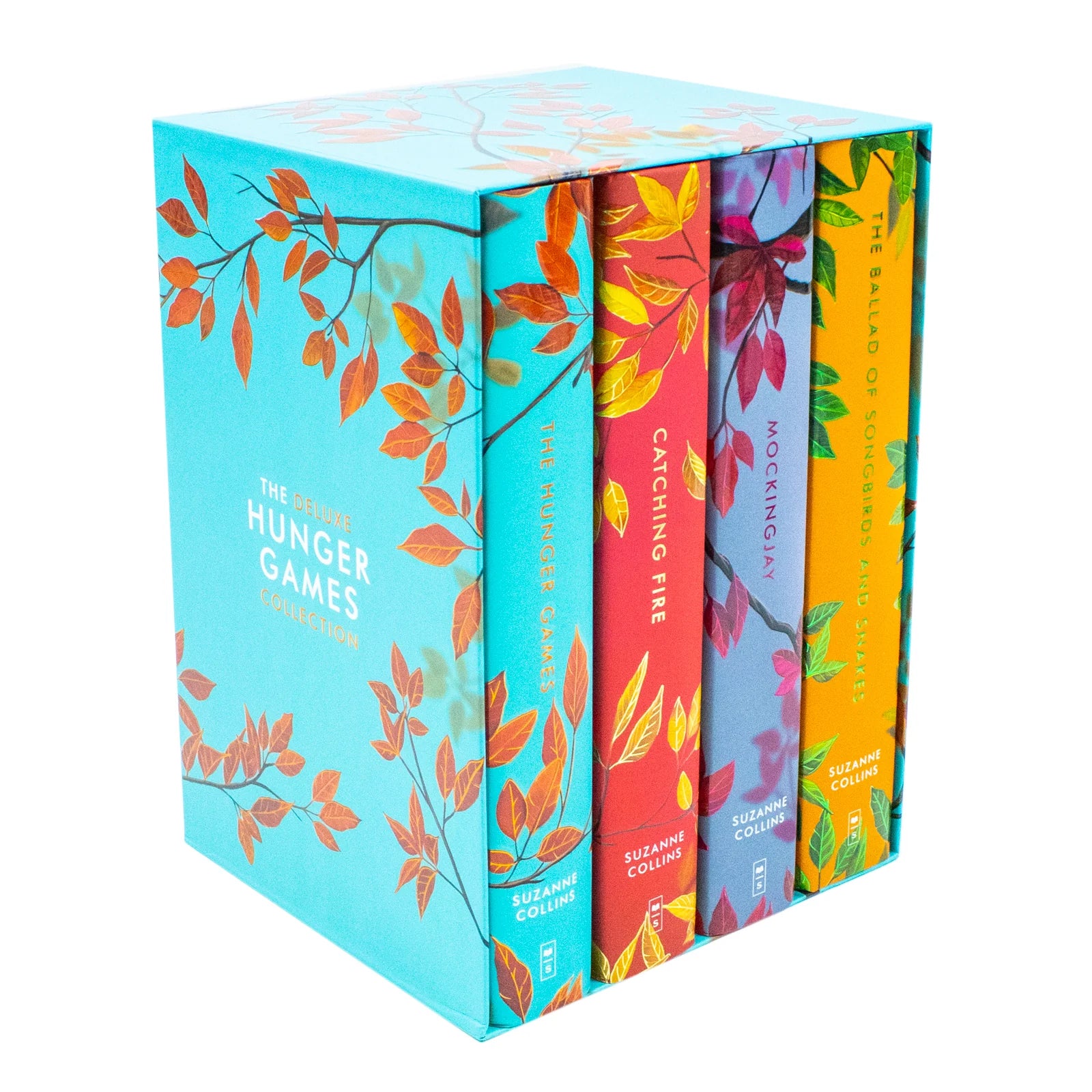 The Hunger Games Deluxe Collection - front cover of paperback boxed set, Young Adult dystopian fiction