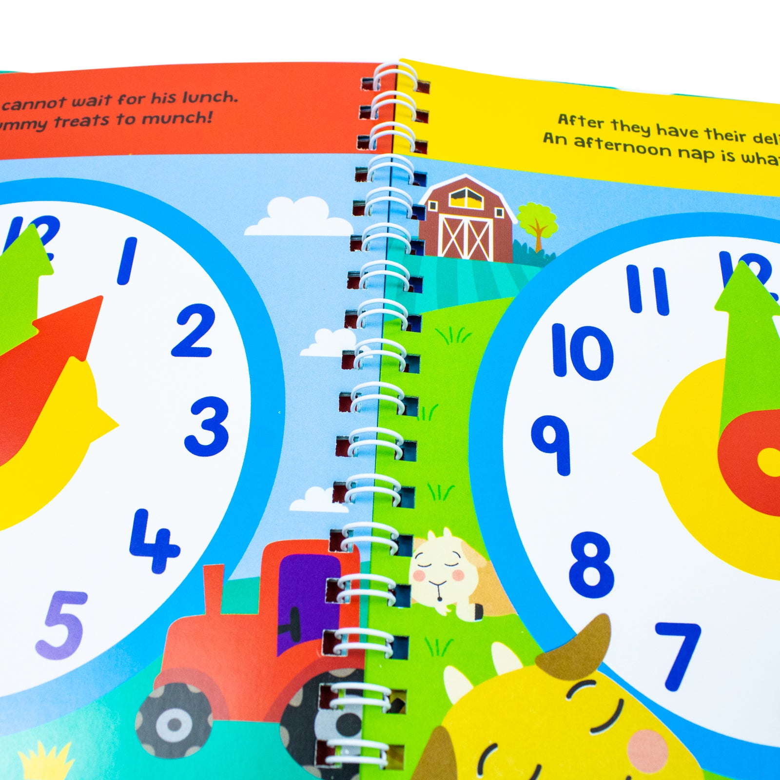 Back cover of I Can Tell The Time showing the moveable teaching clock feature