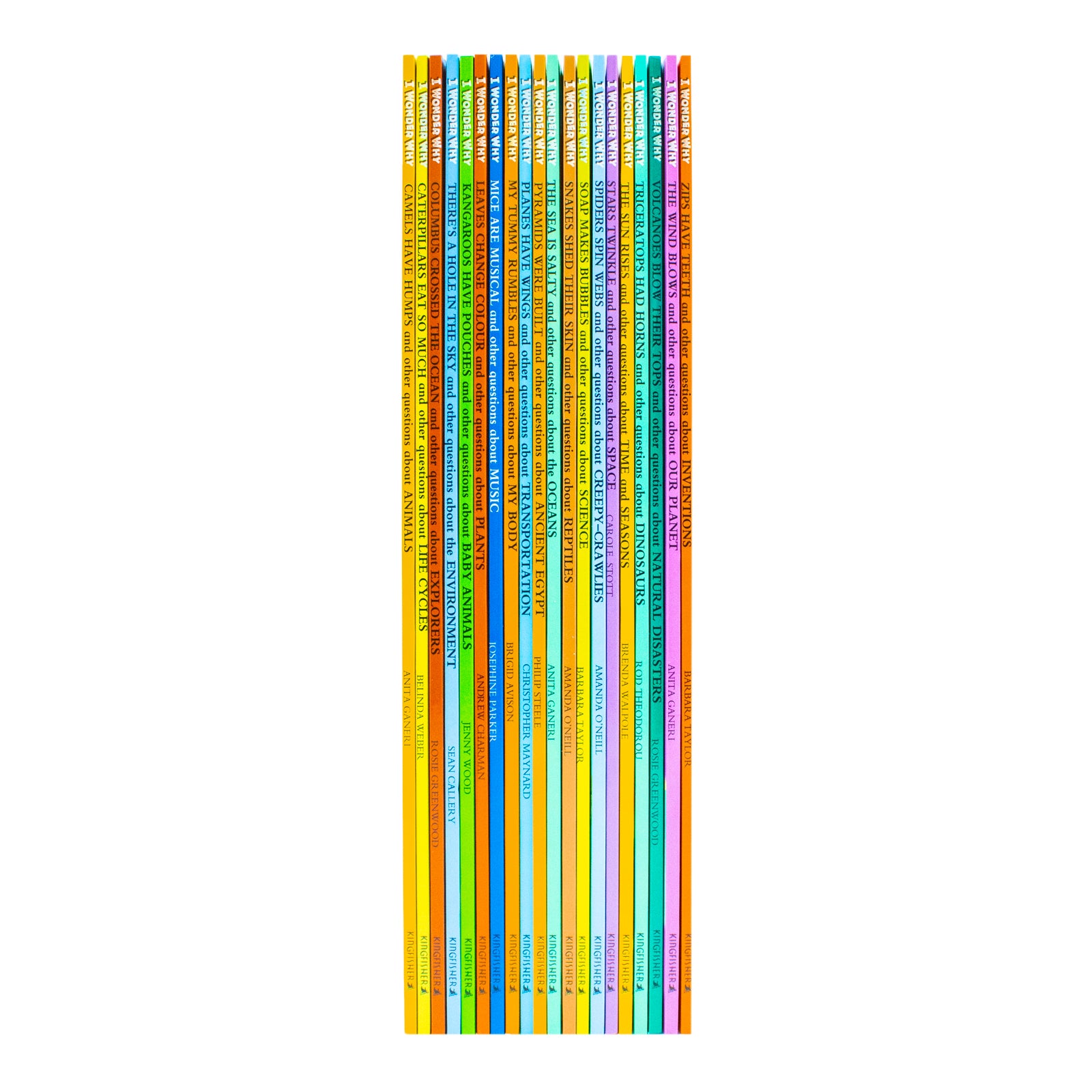 I Wonder Why 20 book paperback set stacked showing Kingfisher branding and colourful covers