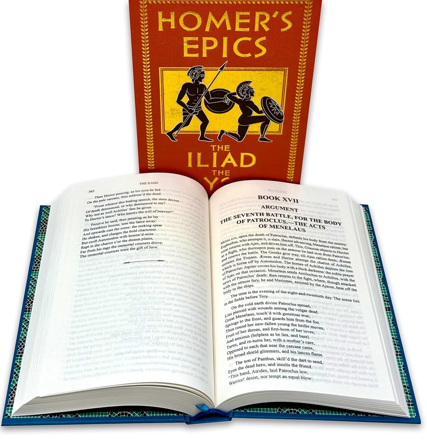 The Iliad and The Odyssey hardback box set by Homer - both books displayed together