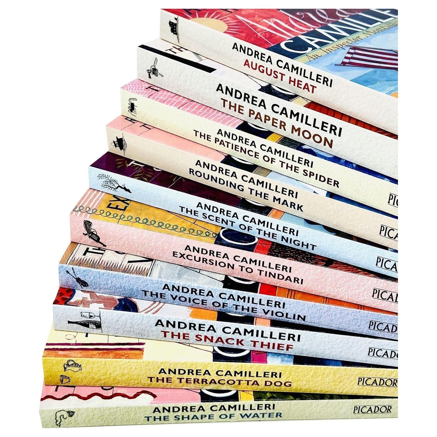Inspector Montalbano Mysteries 10 Book Collection Set - Andrea Camilleri Paperback Edition close-up