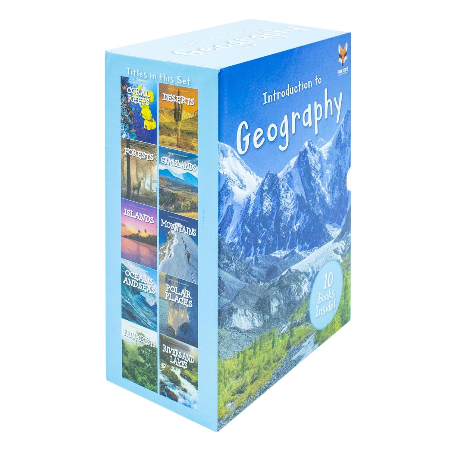 Introduction to Geography 10 Book Hardback Set - titles including Coral Reefs, Deserts and Forests for ages 7-11