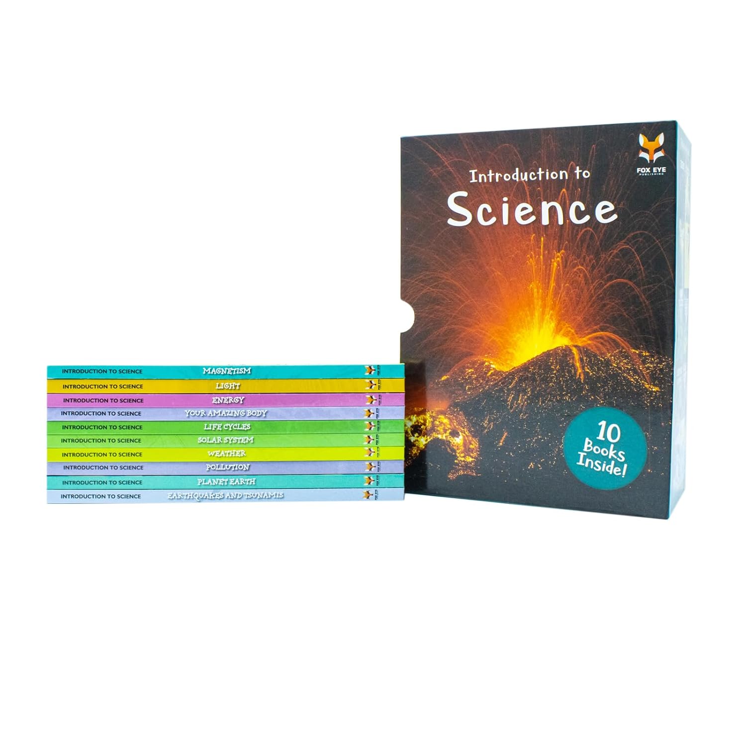 Jasmine Brooke non fiction hardback science set - Life Cycles and Light titles displayed