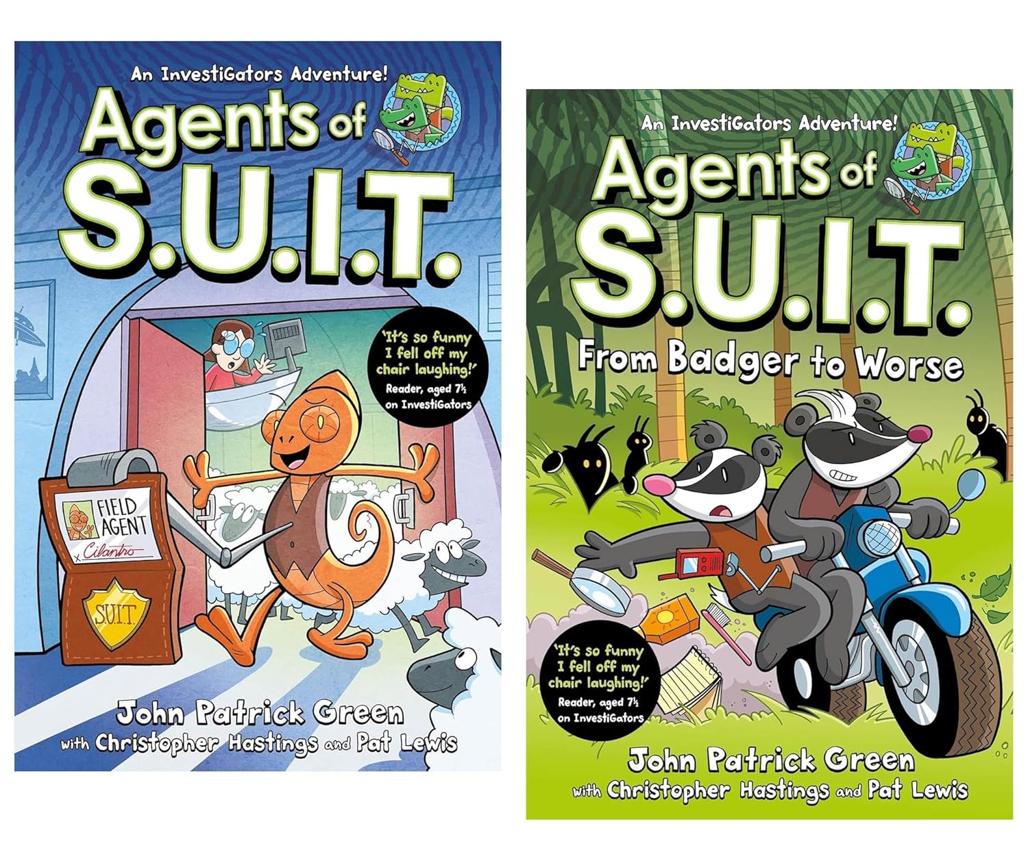 InvestiGators: Agents of S.U.I.T. 2 Book Collection Set by John Patrick Green - Paperback Graphic Novels for Ages 7-9