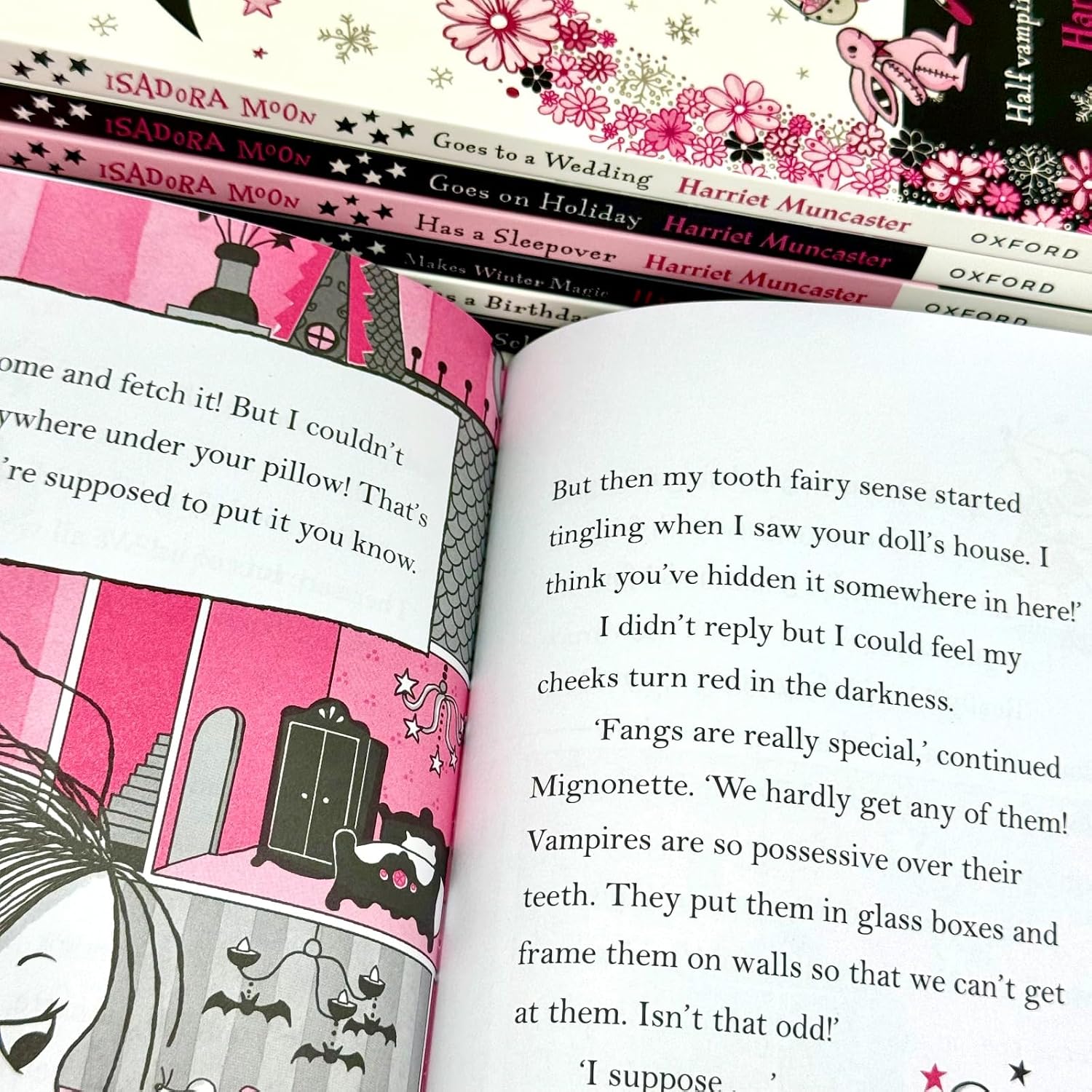 Isadora Moon Meets the Tooth Fairy and full 7 book paperback collection set by Harriet Muncaster for ages 5-7