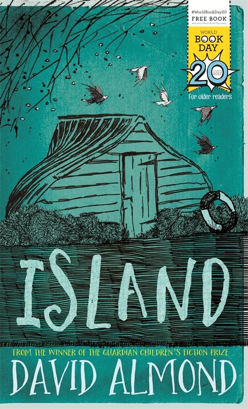 Island by David Almond - World Book Day 2017 Young Adult Paperback book cover, set on Lindisfarne