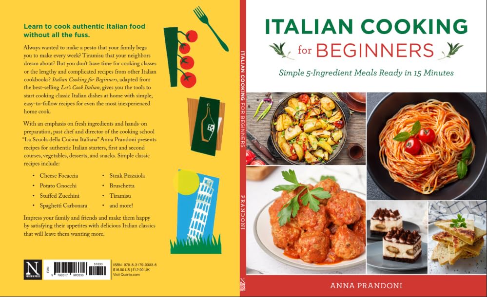 Italian Cooking for Beginners by Anna Prandoni - inside recipe pages of the paperback cookbook