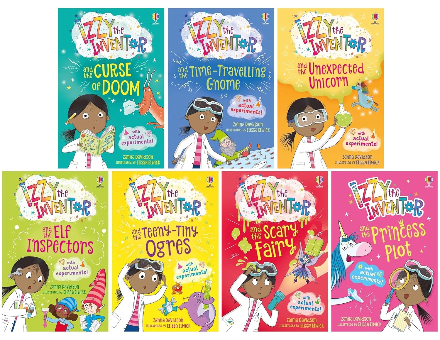 Izzy the Inventor and the Unexpected Unicorn cover - part of the 7 book paperback set by Zanna Davidson
