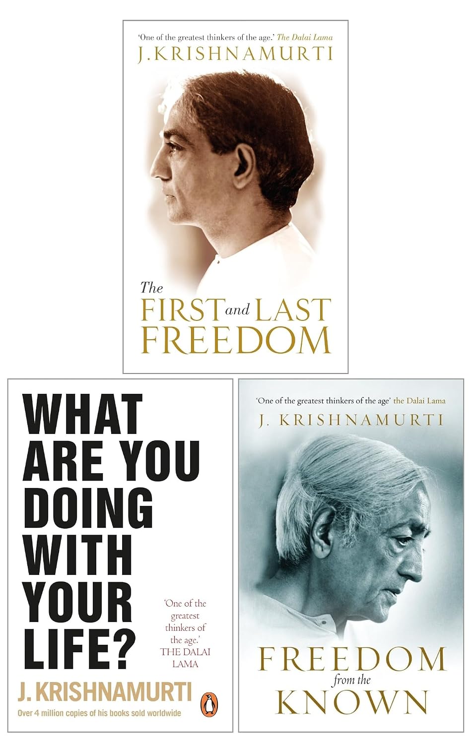 J Krishnamurti Finding Inner Freedom 3 Books Collection Set paperback cover
