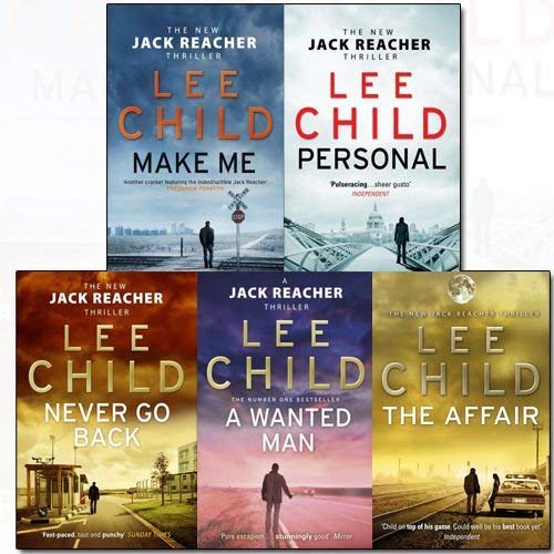 Jack Reacher 5 Books Collection Set by Lee Child - Paperback thriller set showing book spines and covers