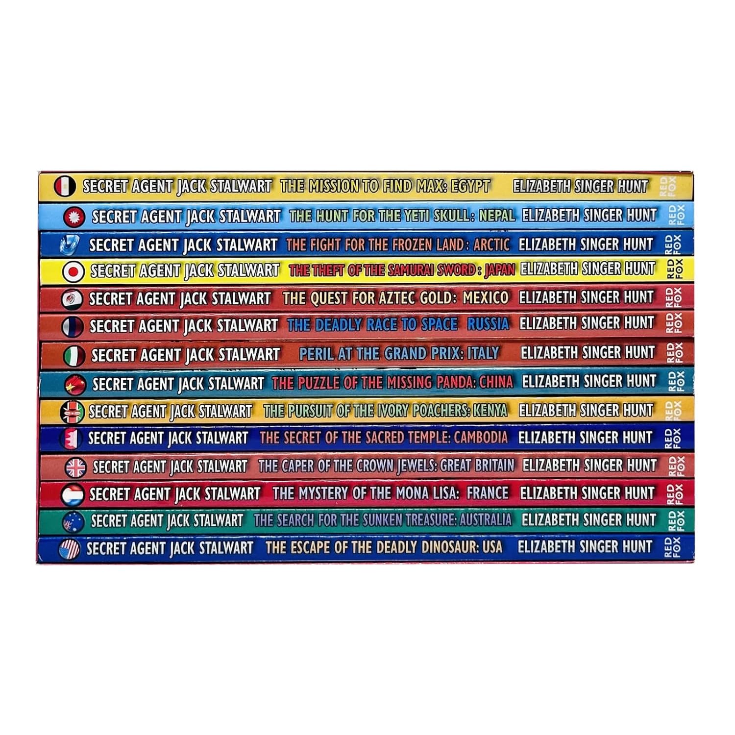 Secret Agent Jack Stalwart 14 Books Collection Set - all titles paperback spines - Elizabeth Singer Hunt