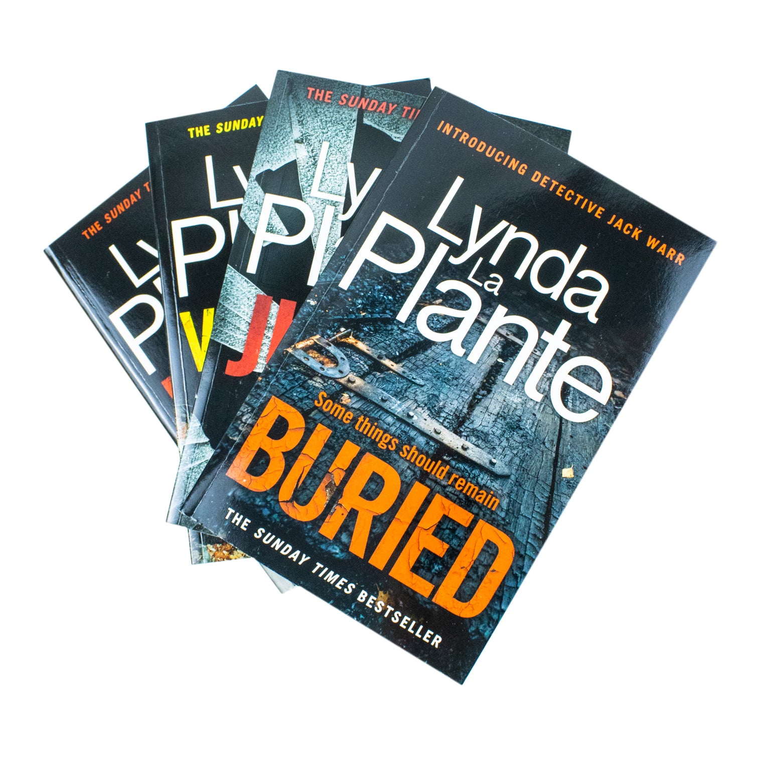 Jack Warr 4 book set by Lynda La Plante including Buried, Judas Horse, Vanished and Pure Evil paperbacks